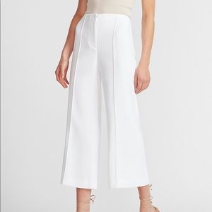 Express wide leg white trousers